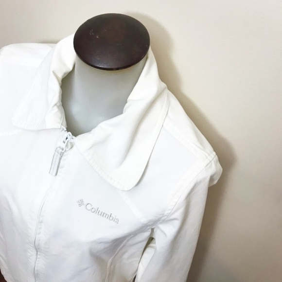 Canvas white columbia zip front jacket 🤍 - Picture 10 of 13